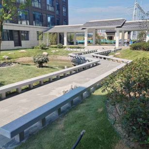 河南 芝麻灰小区坐凳&栏杆安装效果