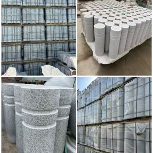 河南 芝麻白花岗岩挡车柱、隔离柱多少钱