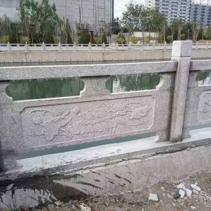 河南 芙蓉白大花桥梁、河道，石材栏杆、围栏、护栏