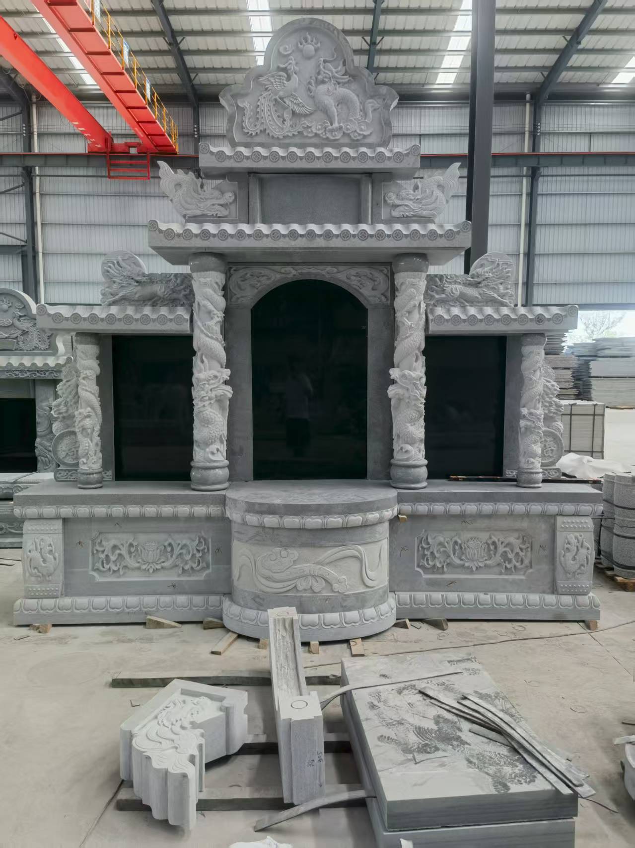 河南 芝麻灰高档墓碑，土墓，可定制