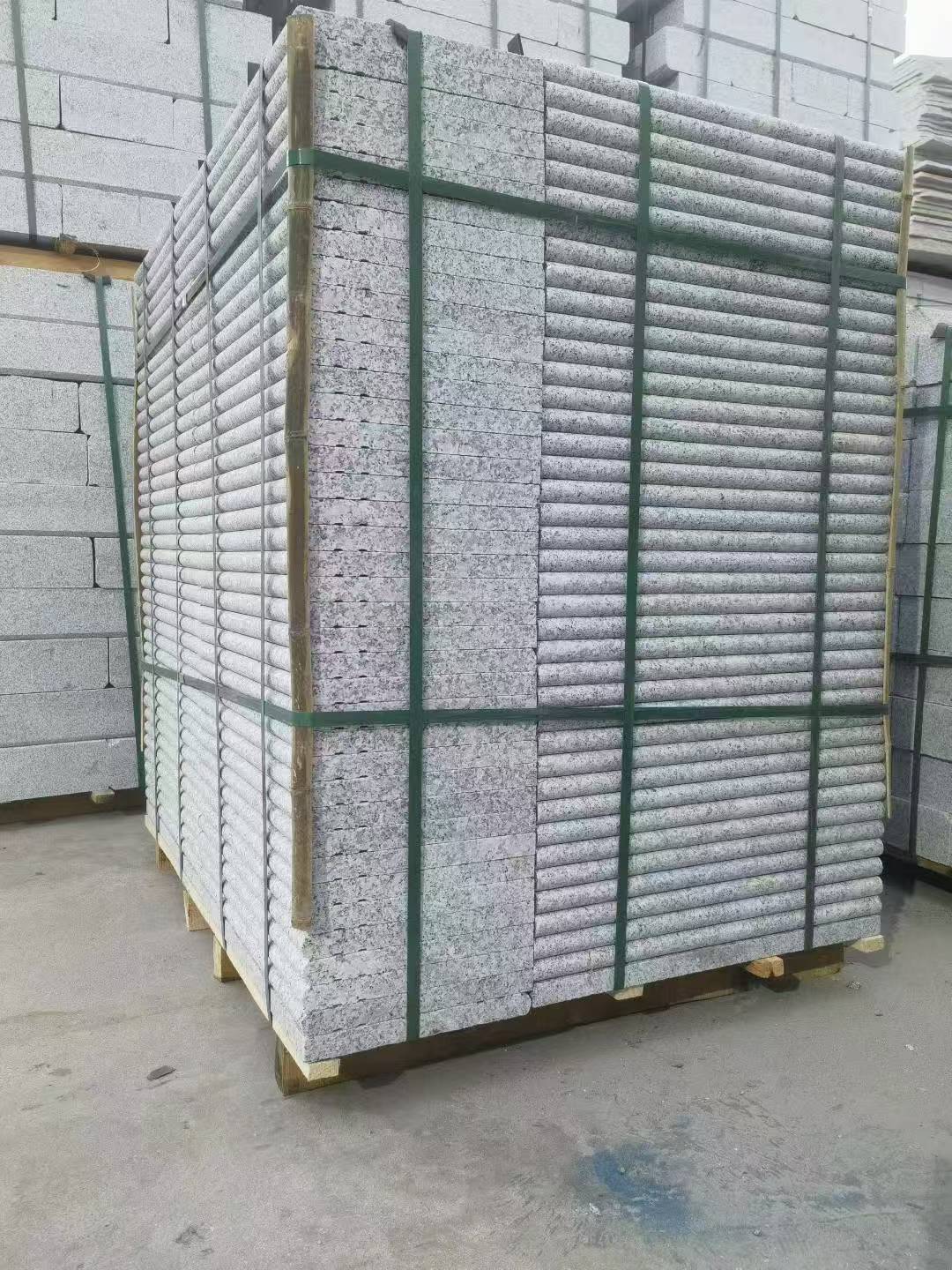 河南 芙蓉白3公分厚磨圆边、拉槽，楼梯踏步