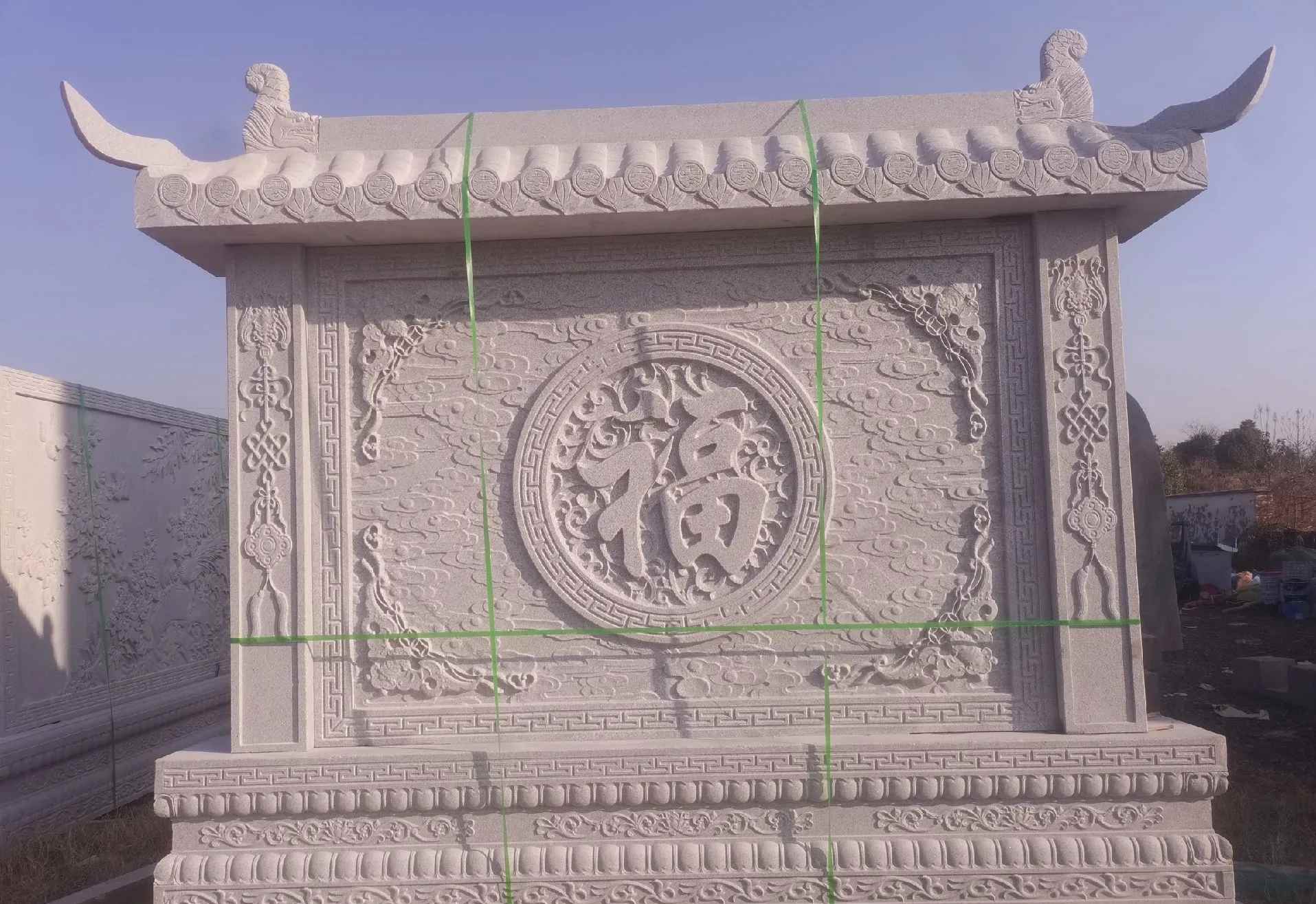 河南 芝麻白花岗岩屏风，照壁，影壁